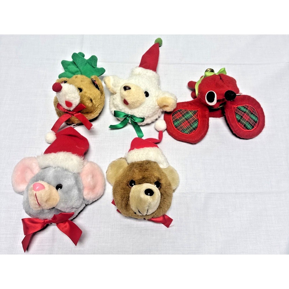 Vintage Christmas Doorknob Covers Plush Giftco Amscan Felt Lot of 5 1980's